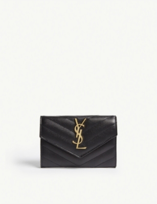 SAINT LAURENT: Monogram matelassé leather wallet