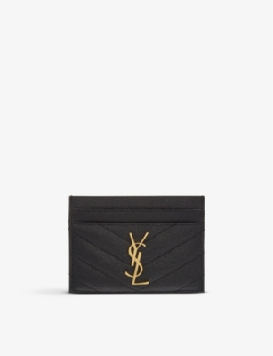 SAINT LAURENT Monogram quilted leather cardholder Selfridges