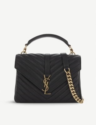 SAINT LAURENT Collège small quilted leather satchel bag