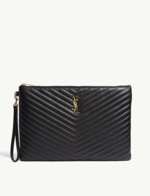 Saint Laurent Quilted Leather Pouch | Harrods DE