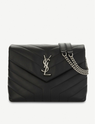 Saint Laurent Loulou Small Leather Cross-body Bag In Black