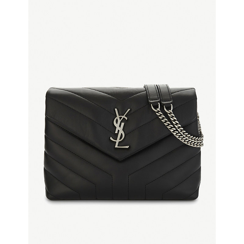 Saint Laurent Loulou Small Leather Cross-body Bag In Black