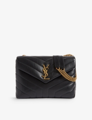 Saint+Laurent+Loulou+Shoulder+Bag+Small+Dark+Beige+Leather for sale online