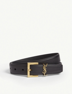 Cassandra belt with square buckle in smooth leather - Saint Laurent