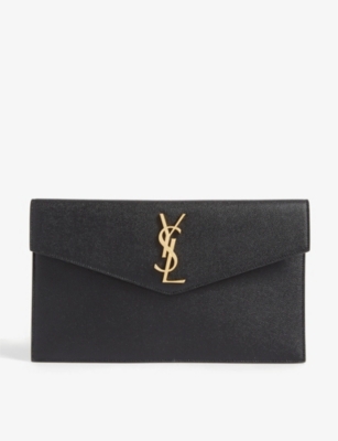 Saint laurent uptown discount leather envelope pouch