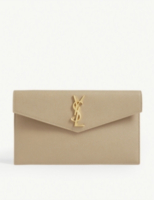 saint laurent uptown leather envelope pouch