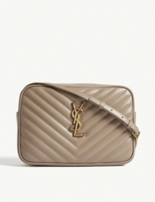 Saint Laurent Quilted Lou Camera Bag In Dusty Grey Taupe Gold | ModeSens