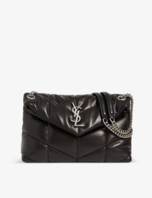 Saint Laurent Loulou Puffer Small Quilted Leather Clutch In Black