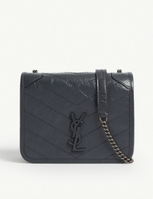 SAINT LAURENT: Niki leather wallet-on-chain