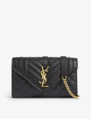 SAINT LAURENT - Monogram quilted-leather shoulder bag | Selfridges.com