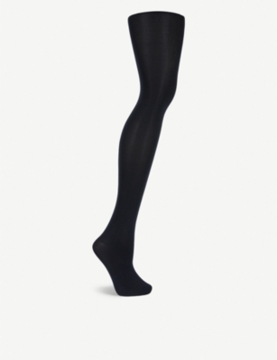 Falke Seidenglatt Woven Tights In 3009 Black