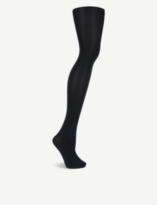 Shop Falke Women's 3009 Black Seidenglatt Woven Tights