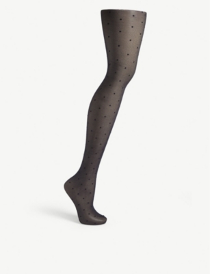 Falke 15 Denier Polka Dot Tights In 6179 Marine