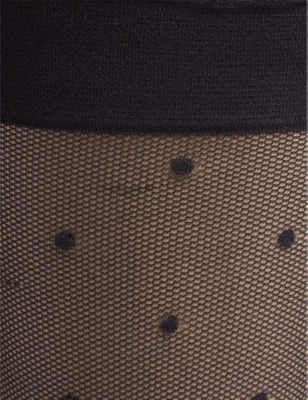 Falke Polka Dot Knee-high Knitted Socks In 3009 Black