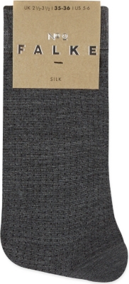 Shop Falke Women's 3705 Asphalt No 2 Silk Socks In 3705 Asphalt (grey)