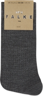 Falke Womens 3705 Asphalt No 2 Silk Socks In 3705 Asphalt (grey)