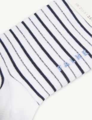 Shop Falke Women's White Glitter Stripe Cotton-blend Trainer Socks