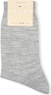 Falke Womens 3388 Light Grey Mel No 3 Wool-silk Socks