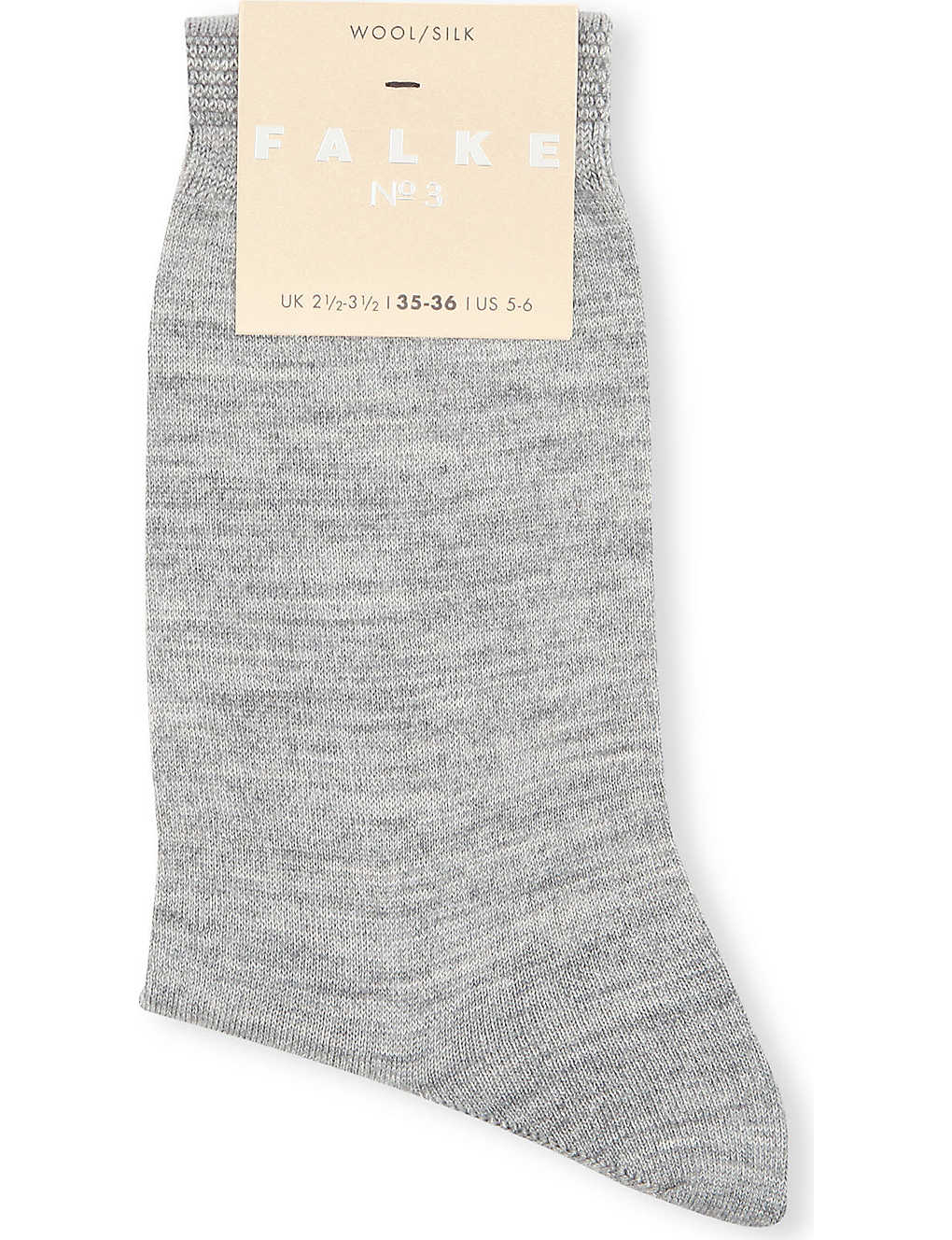 Falke Womens 3388 Light Grey Mel No 3 Wool-silk Socks