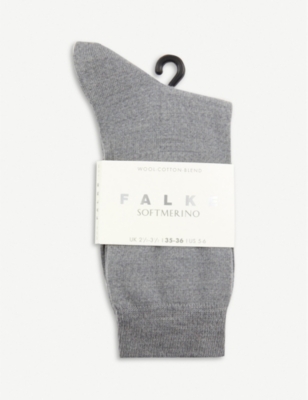 Shop Falke Women's 3830 Light Grey Mel. High-rise Wool Socks