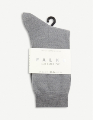 Falke High-rise Wool Socks In 3830 Light Grey Mel.