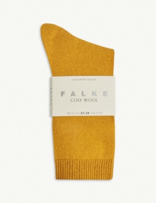 Falke Cosy Wool-cashmere Socks In 1853 Curcuma
