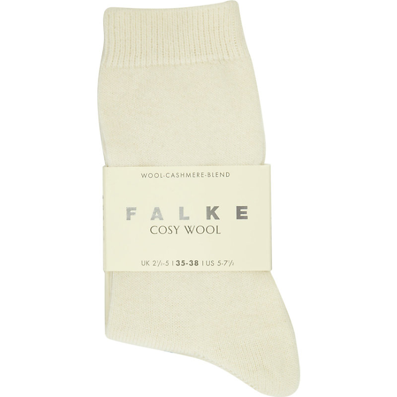 Falke Cosy Wool-cashmere Socks In 2049 Off-white