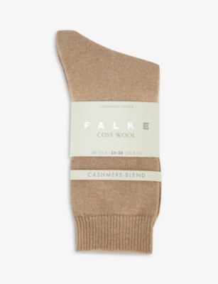 Shop Falke Women's 4220 Camel Cosy Wool-cashmere Socks