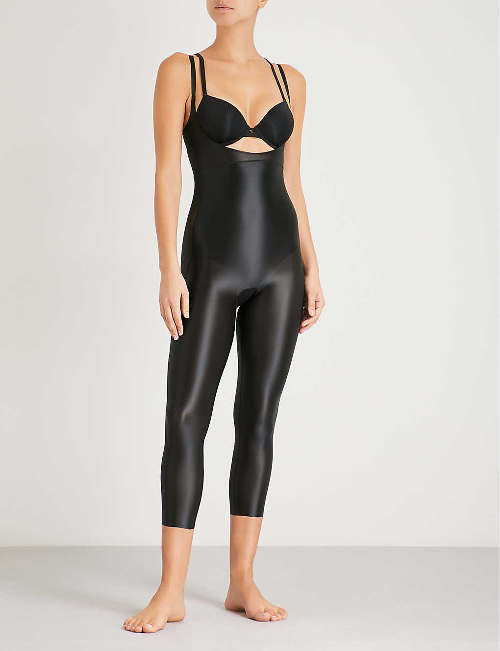 Spanx Suit Your Fancy Stretch-jersey Catsuit In Very Black