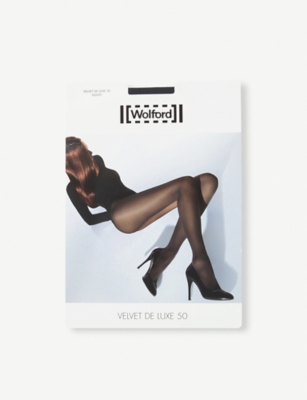 Wolford Womens Grey Velvet De Luxe 50 Nylon-blend Tights In Grey