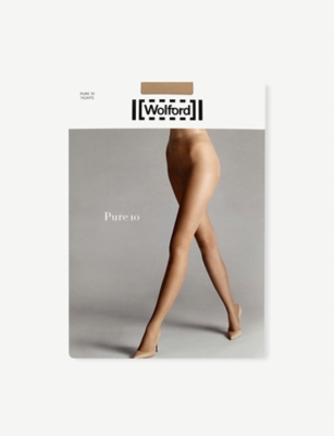 Wolford Womens Cosmetic Pure 10 Tights In Cosmetic (beige)