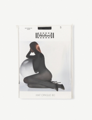 WOLFORD WOMENS BLACK MATT OPAQUE 80 TIGHTS 17043113