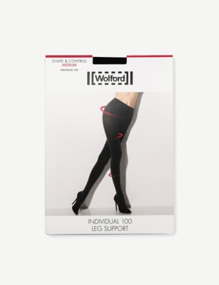 Shop Wolford Women's Black Opaque Individual 100 Tights