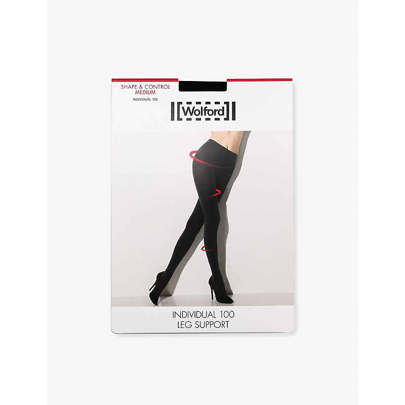 Shop Wolford Women's Black Opaque Individual 100 Tights