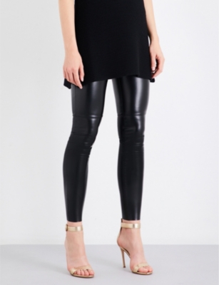 Wolford Estella Faux Stretch-leather Leggings 10 Black, 55% OFF