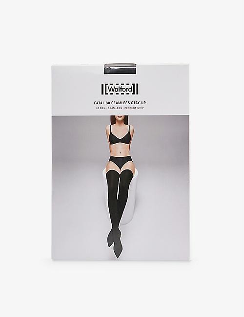 WOLFORD: Fatal 80 seamless stay-up stretch-jersey stockings