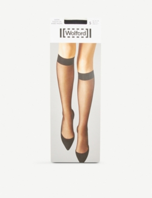 Shop Wolford Women's Black Satin-touch Pop-socks