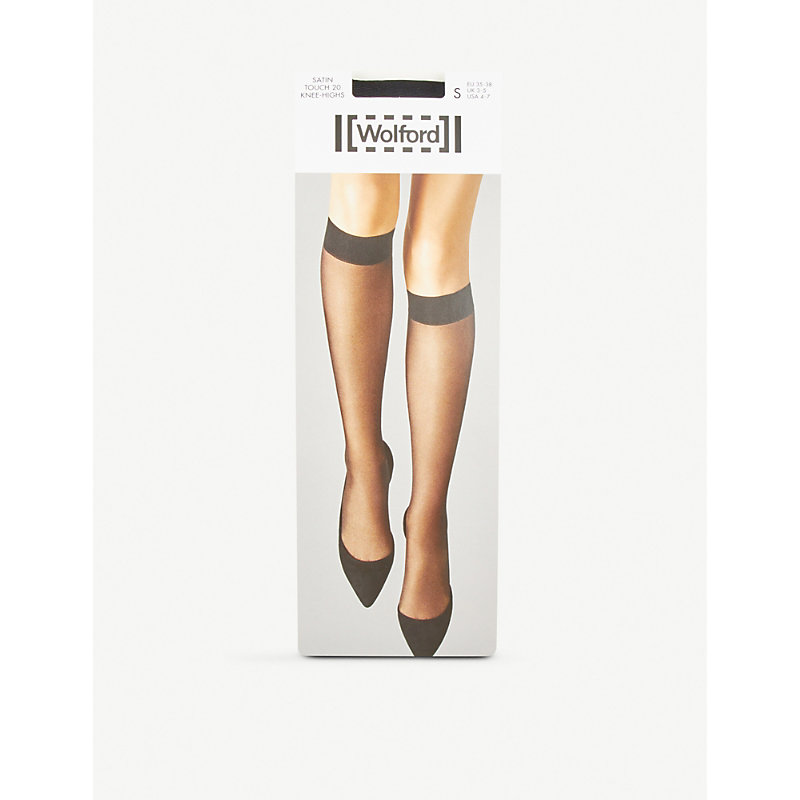 Shop Wolford Satin-touch Pop-socks In Black