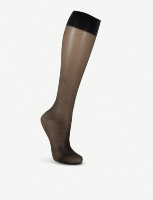 Shop Wolford Women's Black Satin-touch Pop-socks