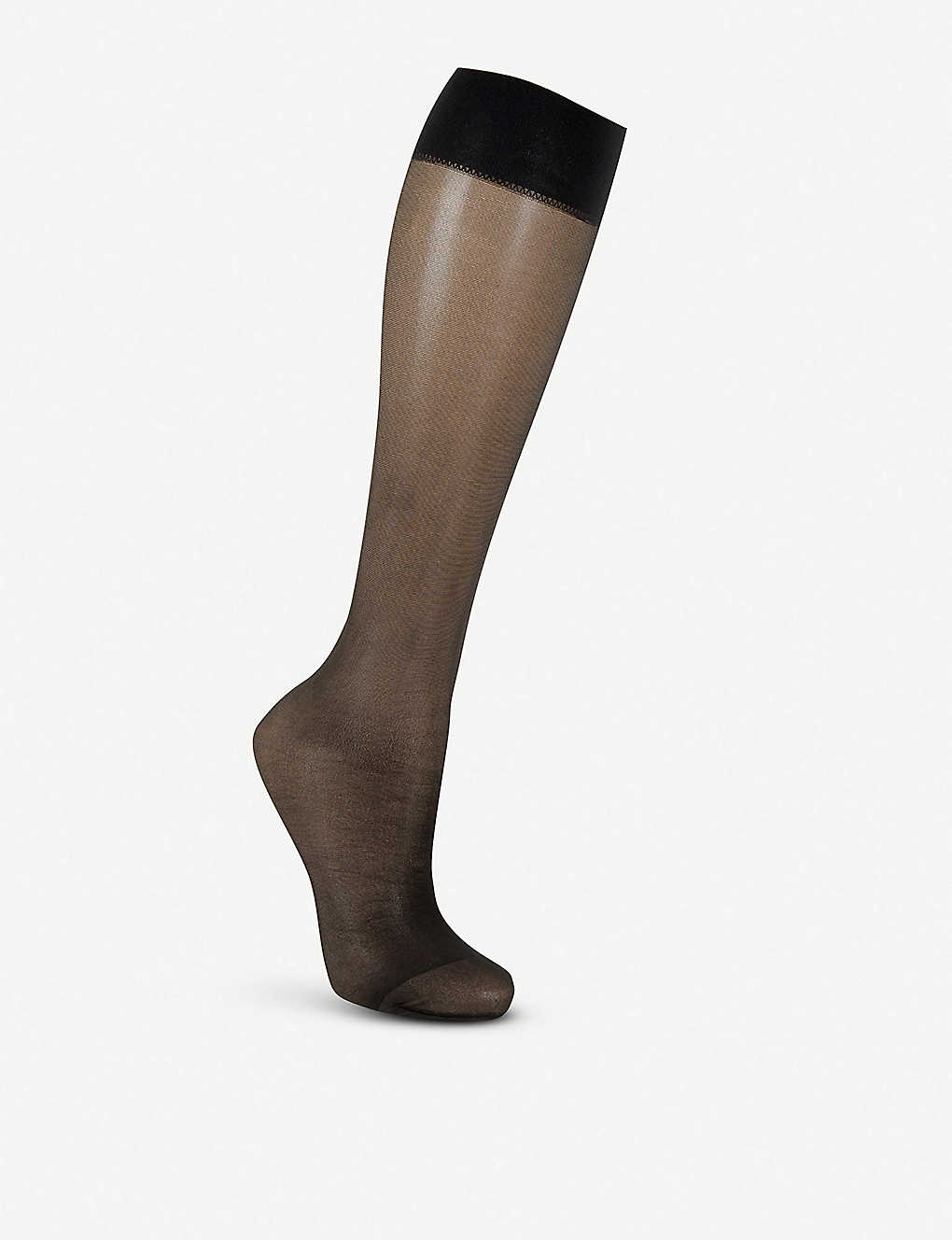 Shop Wolford Satin-touch Pop-socks In Black