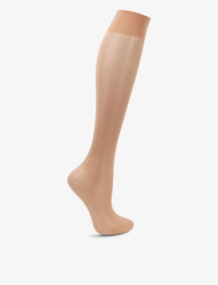 Shop Wolford Women's Light Brown Ladies Light Brown Gobi Satin-touch Pop-socks, Size: In Wash (beige)