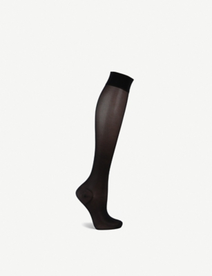 Shop Wolford Women's Black Pure Energy 30 Leg Vitalizer Knee-high Socks