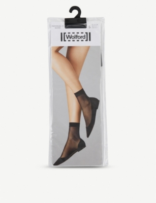 Wolford Womens Black Individual 10 Ankle Socks