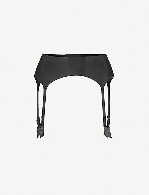 WOLFORD: Satin and jersey suspender belt