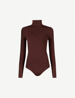 Wolford Colorado Turtleneck Stretch-jersey Body In Chateau