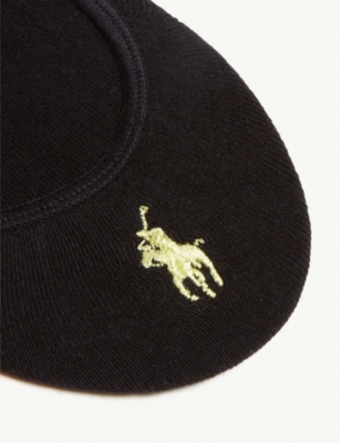 Polo Ralph Lauren Cotton-blend Set Of Three Liner Socks In Black White Grey