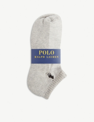 Polo Ralph Lauren Logo Cushioned Sole Socks Set Of Six In White Black Grey
