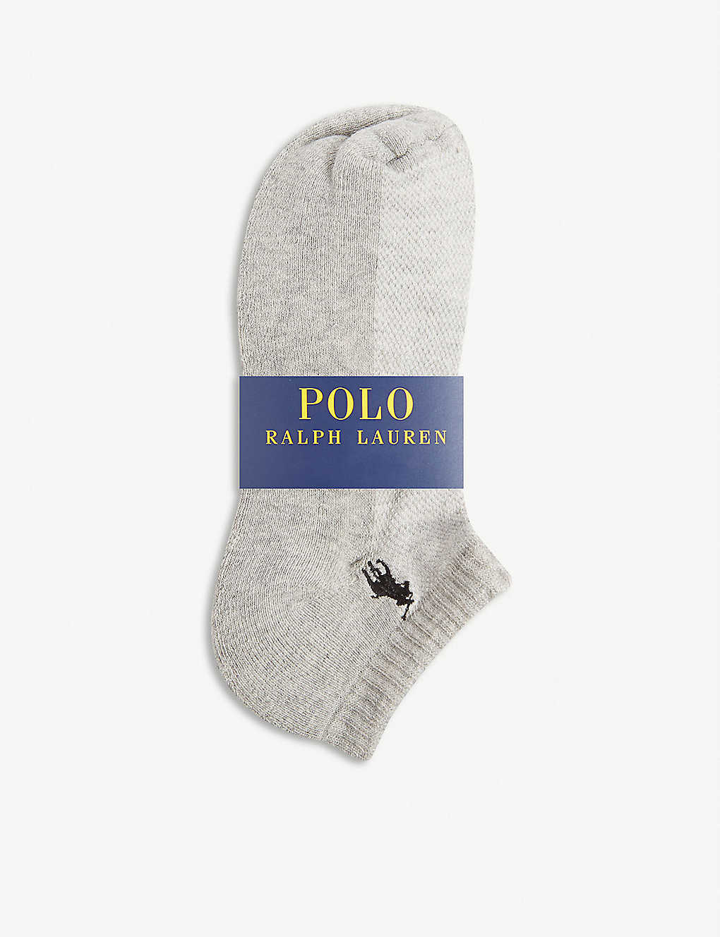 Polo Ralph Lauren Logo Cushioned Sole Socks Set Of Six In White Black Grey