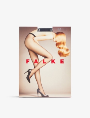 Falke Net Scalloped-trim Tights In Black: 300