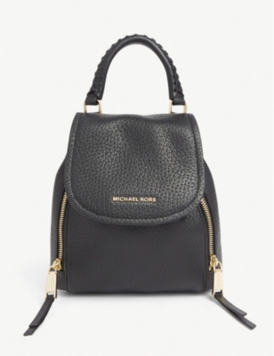 Shop Michael Michael Kors Viv Leather Backpack In Black